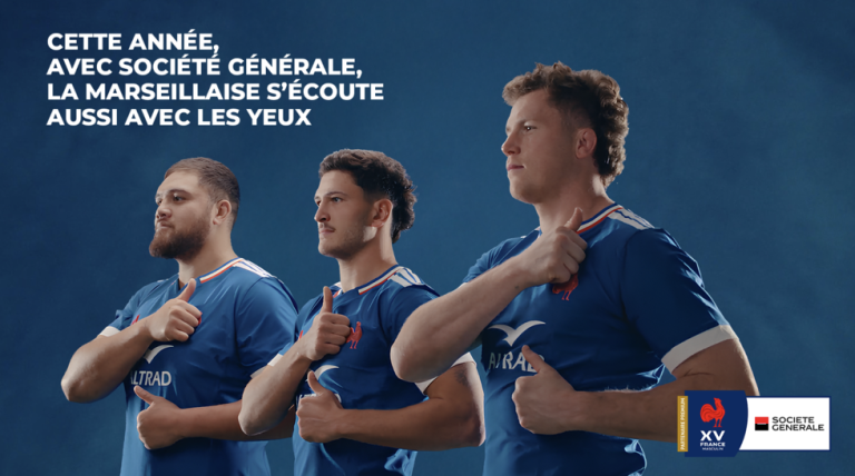 Maillot Rugby rouge bleu Société générale Leclerc Porté #7 Jersey